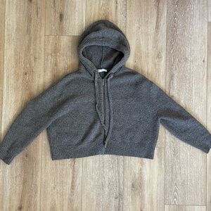 Zara cropped zip up sweater hoodie